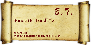 Benczik Teréz névjegykártya